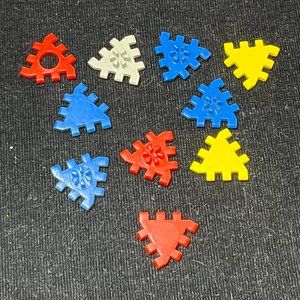 Zaks Building System Pieces. 1980's. 14 piece.